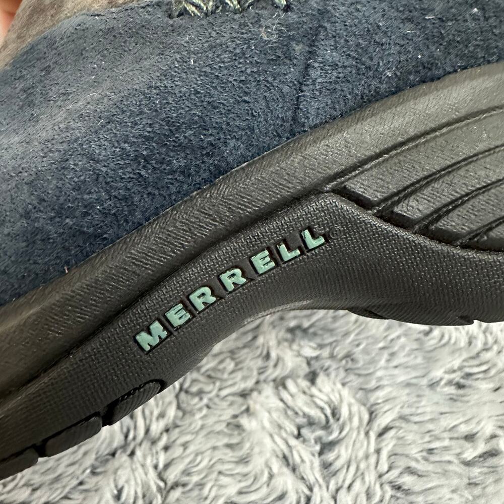 Merrell Encore Ice India Ink Blue Slip On Clogs Women's Size 6 Suede Shearling - Picture 5 of 8